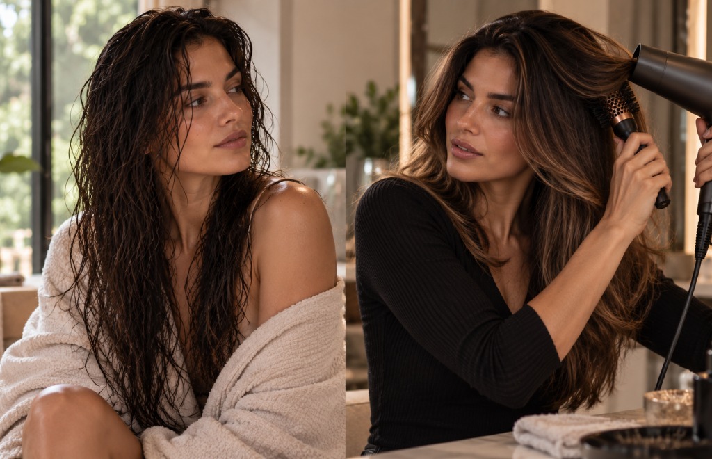 secar o cabelo naturalmente muda o resultado